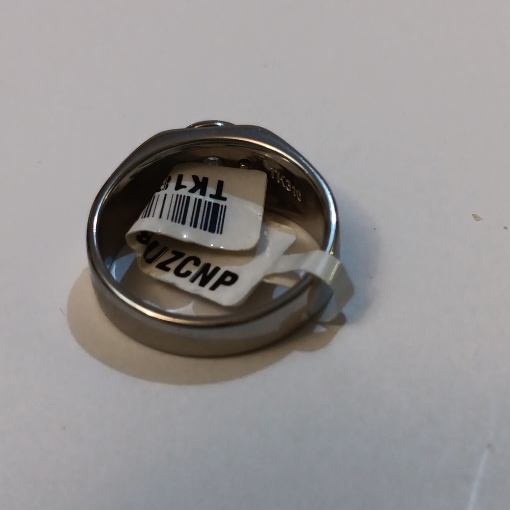 RING STAINLESS STEEL ZIRCONIA ROUND SIZE 12 - Picture 4 of 5